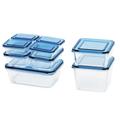 Farfi 9Pcs Mini Fresh-keeping Box High Simulation Kitchen Accessories Transparent Color Food Container DIY Toy for Dollhouse (Blue)