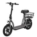 GOTRAX CAMPUS Electric Scooter with Seat for Adult Commuter 550W&17 Miles Range&20Mph Foldable Scooter with 14 Pneumatic Tire EBike with Carry Basket Black