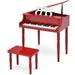 Gymax 30-Key Classic Baby Grand Piano Toddler Toy Wood w/ Bench & Music Rack Red