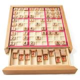 Dcenta Wooden Sudoku Puzzle Board Wood Sudoku Game Set with Drawer Math Brain Teaser Desktop Toys