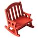 Farfi Mini Rocking Chair Retro Creative 1/12 Ratio Dollhouse Swing Rocking Chair for Scene Ornament (Red)