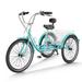 MOPHOTO Adult Tricycle with 24 Big 3 Wheels 7 Speed Trikes 3 Wheel Cargo Bicycle with Large Basket & Bell Cyan