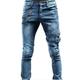 Wozhidaoke Mens Jeans Men S Trousers Slim Casual Fit Ripped Straight Mid-Rise Jeans Men S Pants Jeans for Men Cycling Men Blue S