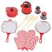 Liberty Imports Kitchen Cookware Pots and Pans Plastic Pretend Playset for Kids - Grill Pan Kettle Cooking Utensils Set Salt and Pepper Shakers