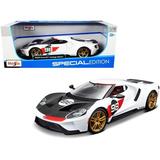 Maisto No. 98 Heritage Edition 1 by 18 Diecast Model Car for 2021 Ford GT White