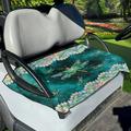 Xoenoiee Diamond Dragonfly Pattern Golf Car Seat Covers Golf Cart Accessories Universal Fit 2-Person Golf Cart Seat Blanket Summer Golf Cart Seat Towel Super Soft