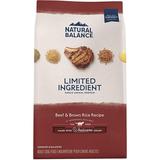 Natural Balance Limited Ingredient Adult Dry Dog Food with Healthy Grains Beef & Brown Rice Recipe 4 Pound Pack of 1