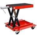 1100lb Motorcycle lift with dolly Jack Scissor Lift Jack Wide Deck Front Rear Center Tire Wheel Engine Stand Portable Bike Rack