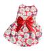 Floral Printing Puppy Dress - Pleated Edge Adorable Dress-up - Breathable Bowknot Dress - Summer Dog Clothes for Party
