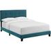 Tufted Performance Velvet Upholstered Queen Bed In Sea Blue