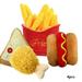 KYAIGUO 4PCS Dog Puppy Toys Burger Fries Pizza Sound Cat Kitten Toy Can Make Pets Grind Their Teeth to Relieve Boredom