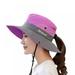 Bucket Hat Wide Brim UV Protection Sun Hat Unisex Women s Ponytail Sun Hat UV Protection Foldable Mesh Wide Brim Beach Fishing Hat