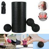 Massage Ball Kit 3-in-1 Double Lacrosse Ball Fascia Roll Set Back Massage Ball Roller Set Fitness Roller Muscle Roll Ball