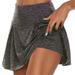 Women s Active Skort High Waisted Athletic Stretchy Pleated Tennis Skirt for Running Golf Workout