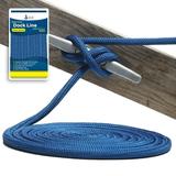 5/8 x 25 Royal Blue (2 Pack) Durable Double Braided Nylon Dock Line - For Boats Up to 45 - Long Lasting Mooring Line - Strong Nylon Dock Lines for Boats - Marine Grade Sailboat Docking Line