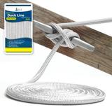 3/8 x 15 - White (2 Pack) Durable Double Braided Nylon Dock Line - For Boats up to 25 - Long Lasting Mooring Line - Strong Nylon Dock Lines for Boats - Marine Grade Sailboat Docking Line