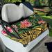 Xoenoiee Tropical Floral Leaves Polynesian Pattern Golf Cart Seat Covers Universal Golf Cart Accessories Seat Towel/Blanket for Club Car EZGO and Yamaha Easy Install and Clean