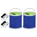 Uxcell Collapsible Fishing Bucket 11L (2.9 Gallons) Folding Bucket Water Container with Lanyard Blue 2 Pack