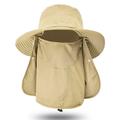 Tomfoto Sun with Removable Face Neck Cover Flap Wide Brim Fishing Hat Summer Outdoor Sun Protection Fishing for Man and Women
