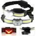 2Pcs Wearable Waterproof Headlight Rechargeable LED Headlamp 600 Lumens 270Â° Wide Beam Head Flashlight with Red Taillight for Camping Repairing Night Fishing Walking Dog