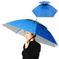 Andoer Double Layer Umbrella Hat Women Men Folding Sun Rain with Adjustable Head Band for Fishing Camping Hiking