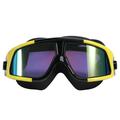Swimming goggles 1Pc Swimming Goggles Electroplate Goggles Silica Gel Frame Goggles Swim Antifogging Glasses Head-mounted Goggles (Yellow Black)