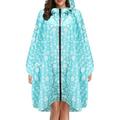 Edvintorg Raincoat Women Lightweight Waterproof Rain Jackets Clearance Fashion Women Outdoor Windbreaker Rain Jacket Coat Printing Hooded For Adults With Pockets Tops