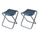 NUOLUX 2pcs Outdoor Folding Camping Chair Multifunctional Aluminum Alloy Fishing Chair Thicken Portable Stool Hiking Seat (Blue)