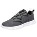 ZIZOCWA Fashion Autumn Flat Work Sneaker for Men Lightweight Lace-Up Solid Color Leather Casual Sports Shoes Comfortable Tennis Shoe Grey Size43