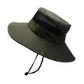 Summer Men Bucket Hat Foldable Windproof Cord Panama Hat UV Protection Worksite Hats Sun Hat Fishing Hat Mesh New