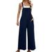 PMUYBHF School Teacher Outfit for Women Tennis Outfits for Women 2 Piece Set White Women s Loose Sleeveless Jumpsuits Adjustable Spaghetti Strap Stretchy Long Pant Romper Jumpsuit with Pockets