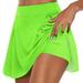 knqrhpse Mini Skirt Casual Dresses Skirts for Women Summer Dresses for Women Womens Casual Solid Tennis Skirt Yoga Sport Active Skirt Shorts Skirt Mini Dress Mint Green Dress Xxl