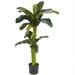 Nearly Natural Silk 5ft + 3ft Banana Silk Tree - Green - 8in Pot