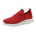 CBGELRT Sneakers for Men Lightweight Breathable Jogger Running Shoes Mesh Soft Lace up Casual Sneakers Anti-Slip Tennis Training Shoes Red Size 41