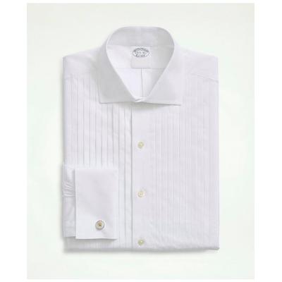 Brooks Brothers Men's Stretch Cotton Broadcloth English Collar, 10-Pleat Tuxedo Shirt | White | Size 16½ 34