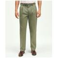 Brooks Brothers Men's Pleat-Front Cotton Vintage Chino Pants | Green | Size 30 30