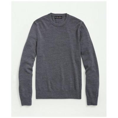 Brooks Brothers Men's Fine Merino Wool Crewneck Sweater | Grey Heather | Size XS