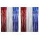 2 Pack Red Blue White Foil Fringe Curtain Backdrop Metallic Tinsel Foil Fringe Streamers Curtains for Photo Booth Wedding Mardi Gras Birthday Independence Day Party Decoration - 1m*3m