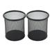 Pencil holder 2pcs Generic Round Shaped Mesh Metal Pencil Holder Brush Pot Pen Container Set (Black)