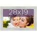 28X19 Frame Barnwood White Solid Wood Picture Frame Width 1.5 Inches | Interior Frame Depth 0.5 Inches | Whitewashed Board Distressed Photo Frame Complete With UV Acrylic Foam Board Backing & Hanging