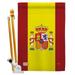 Breeze Decor BD-CY-HS-108075-IP-BO-D-US13-BD 28 x 40 in. Spain Flags of the World Nationality Impressions Decorative Vertical Double Sided House Flag Set with Pole Bracket & Hardware