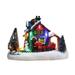 Christmas House Village Snow River Santa Claus Train Scene LED Lighting LED Light Up Christmas Decoration Music Rendering