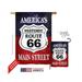 Breeze Decor 11059 Patriotic Route 66 2-Sided Vertical Impression House Flag - 28 x 40 in.