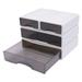 Stackable 4 Drawer Storage Box - Desk Desktop Organizer Storage Container White - for Office Home