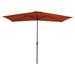 10ft Patio Umbrella Market Patio Umbrella with 6 Sturdy Ribs Rectangle Outdoor Garden Umbrella with Crank Handle and Sturdy Frame for Backyard Poolside Lawn Beach and Garden Red