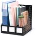 Magazine File Holder Desk Organizer File Folder for Office Organization and Storage Sturdy Plastic Binder Organizer 3 Vertical Compartments