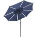 9Ft 8 Ribs Solar Powered Patio Umbrella With Tilt And Crank Outdoor Market Table Umbrella For Backyard Pool Navy