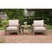 3 Piece Seating Group with Cushions Wood Grained