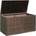 Rattan Deck Box 88 Gallon Wicker Storage Box W/Separate Storage Shelf Openable Door Steel Frame Toys And Tools Organize For Yard Garden Balcony Porch Patio Rattan Storage Box (Brown)