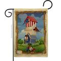 Breeze Decor BD-PA-G-111058-IP-DB-D-US12-AL 13 x 18.5 in. Star Spangled Birdhouse Burlap Americana Patriotic Impressions Decorative Vertical Double Sided Garden Flag